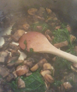 Mushrrom, Garlic and Spinach Mixture